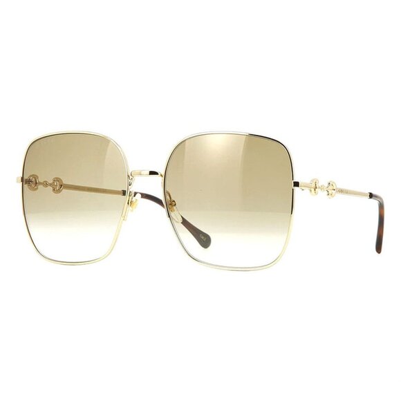 NEW GUCCI SUNGLASSES GUCCI GG0879S 002 GOLD/BROWN GRADIENT EYEWEAR - Picture 1 of 4
